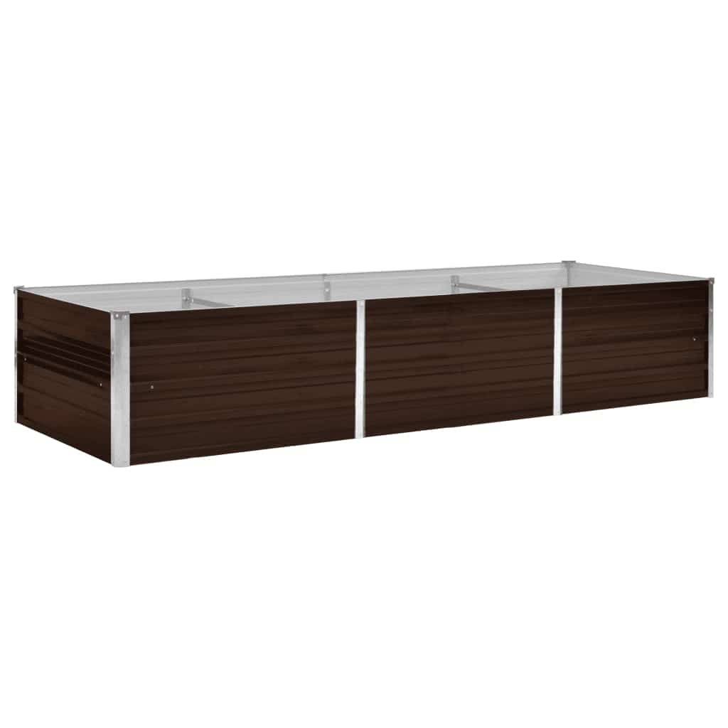 Garden Raised Bed Brown 240 x 80 x 45 cm Galvanized Steel
