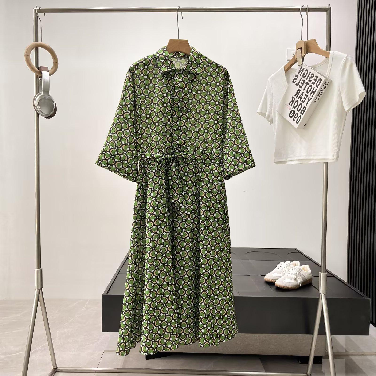 

Summer Women s Elegant Belted Poplin Shirt Dress XS