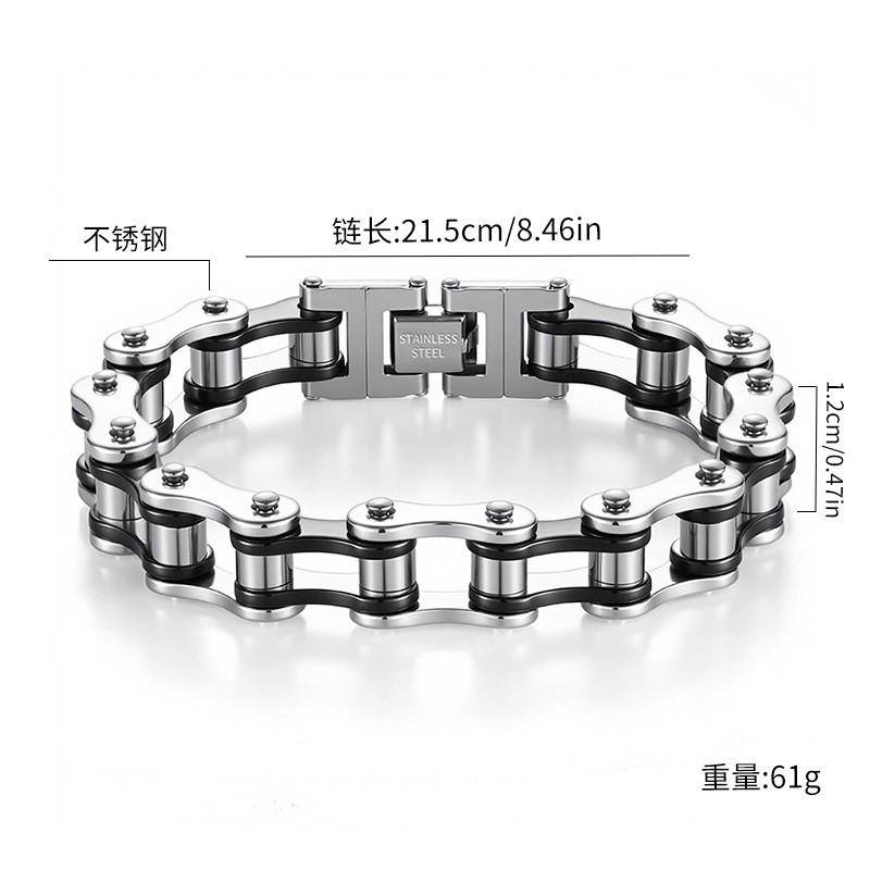 Stainless Steel Chain Bracelet Men Women Cycling Biker Punk Style Adjustable Safety Wristband