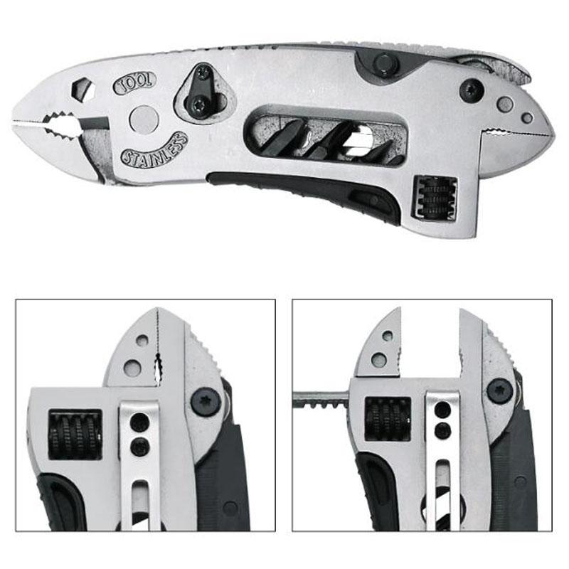 Fold Multi Tools Repair Adjust Screwdriver Wrench Jaw Plier Multipurpose Multifunction Spanner Gear Outdoor Survive Camp