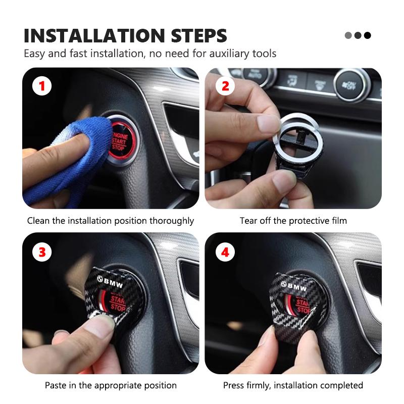 Car Engine Start Stop Button Cover Ring Trim Push Switch Decor For BMW M Sport M2 M3 M4 M5 M6 E46 E90 E60 F10 F20 E87 X3 X6