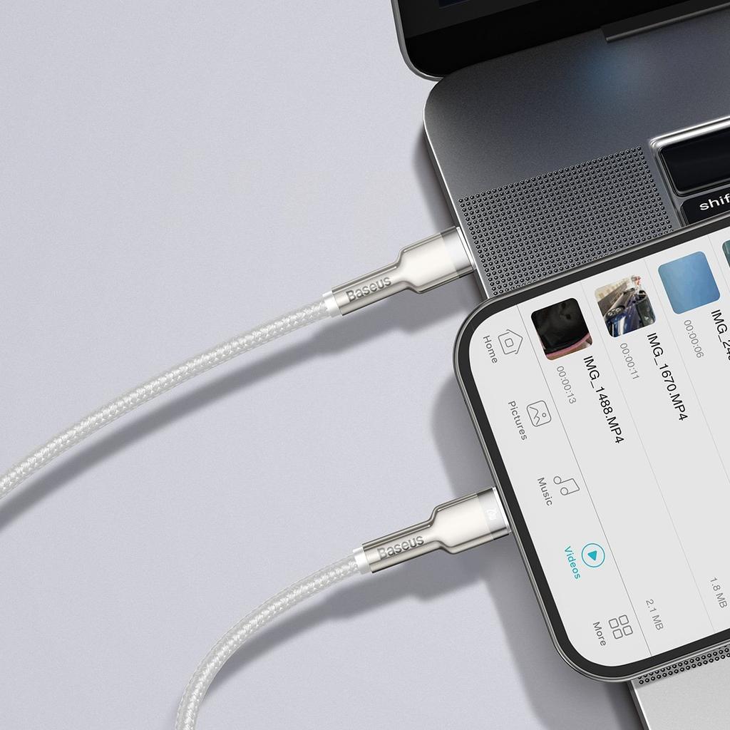 Kabel Usb-C Do Lightning Baseus Cafule, Pd, 20W, 1M (Biały)