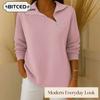 Women's Fashion Casual Solid Color Print Long Sleeve Blouses & Shirts
