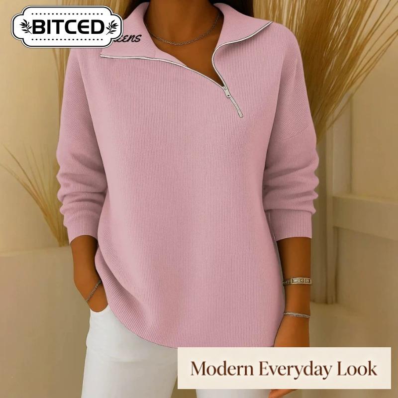 BITCED Women's Fashion Casual Solid Color Print Long Sleeve Blouses & Shirts