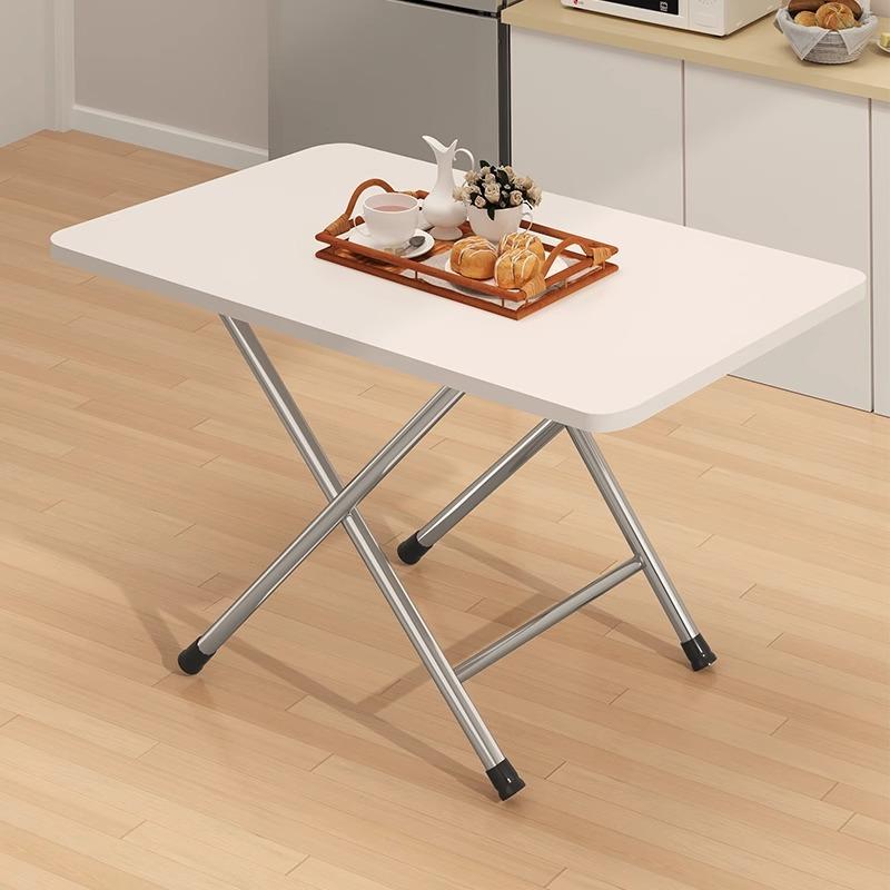 Foldable Table For Home Small Space Simple Rectangular Table For Rental Room Stall Use Portable Saving Space