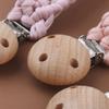 Cotton Handmade Crochet Pacifier Chain Soft Newborn Soothing Pacifier Beech Wood Clip Baby Chew Toy Christmas Gift