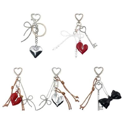 Estetické klíčenky Peněženka Kabelka Batoh Taška Přívěsky Korálky Srdce Mašle Klíčenky Přívěsky Klíčenka na klíče od auta pro ženy Dívky
