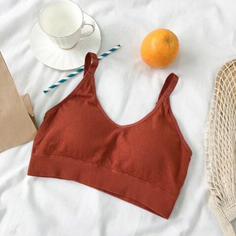 Magnifique sous-vêtement de poitrine enveloppant le dos avec coussinet de poitrine, gilet froncé anti-éblouissement pour le sommeil sans armatures