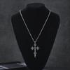 Vintage Gotisches Kreuz Halskette für Männer Punk Dornen Kreuz Anhänger Halskette Schmuck Cool Hip Hop Halskette für Geburtstagsgeschenk