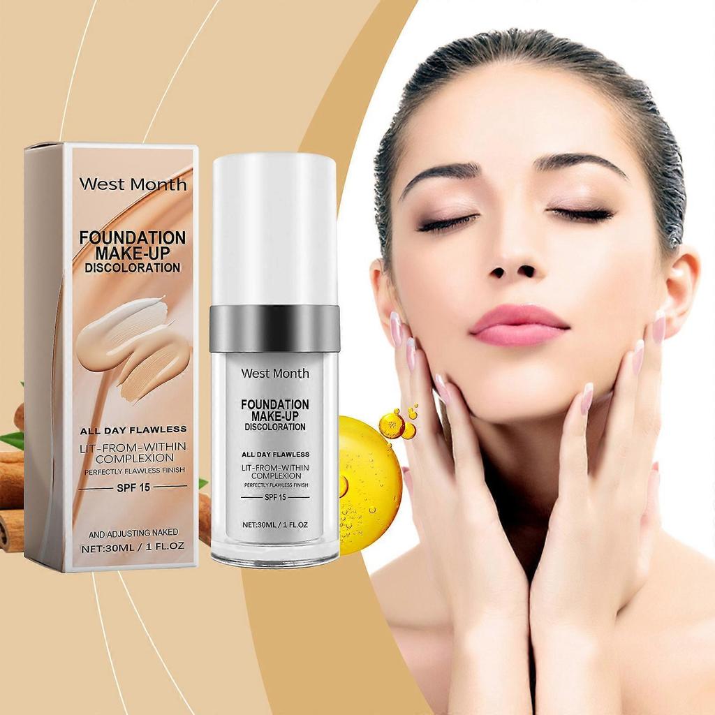 Temperature-changing Concealer Foundation Moisturizing Natural Concealer Moisturizing Non-smudge Liquid Foundation 30ml