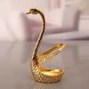 Swan Tableware Holder Base Elegant Gold Alloy Fruit Fork and Spoon Cutlery Set Dessert Teaspoon Dinnerware Kitchen Accessories
