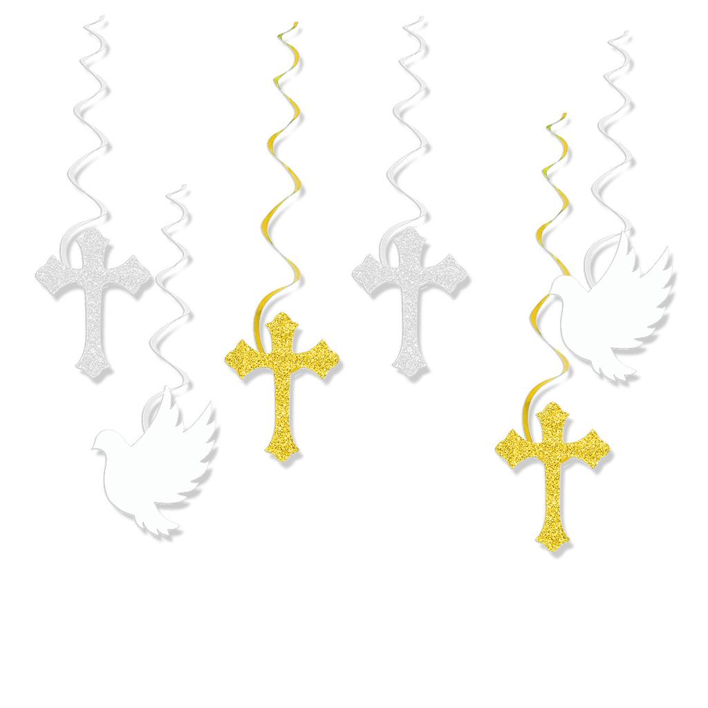 Baby Bath Baptism Communion Decoration Spiral Pendant Star Cross Spiral Pendant Customized