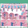 Lilo Pink Stitch Birthday Party Decorations Supplies Tableware Banner Balloon