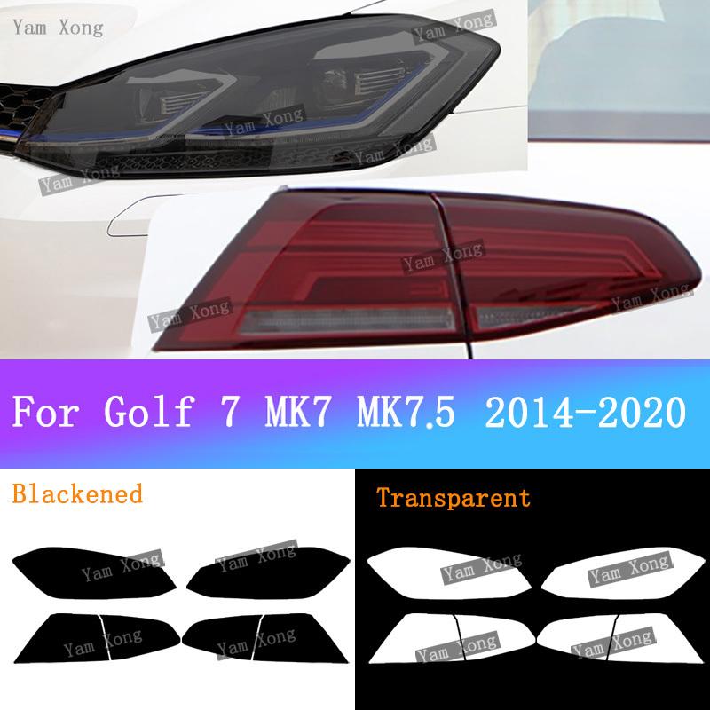 For Volkswagen VW Golf 7 MK7 7.5 -2014 Car Headlight Tail Black Anti-Scratch Film Headlight Transparent Tail Protective Film