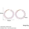 Imitaiton Zircon Hoop Earrings for Women Elegant Korean Fashion Girls Ear Accessories White Color Zircon Earrings Wedding Zircon