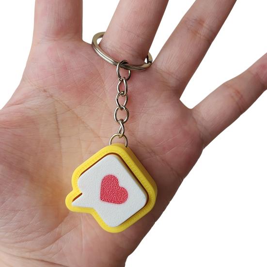 3D Printed Heart Clicker Keychain Pocket Size Fidget Finger Clicker Anxiety Stress Relief