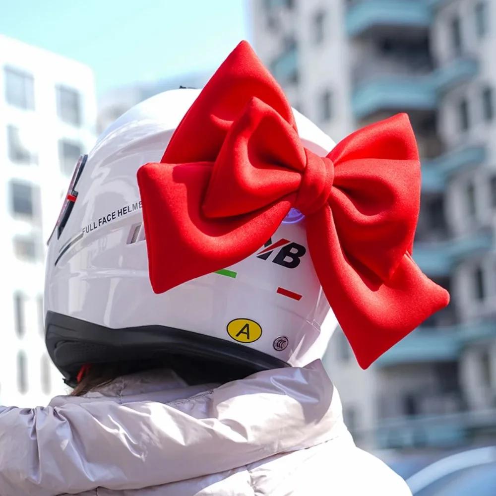 Cute Bow Helmet Modeling Motorcycle Helmet Decoration Polyester Cotton Bowknot Universal Electric Bike Vehicle Decor Girls Gift