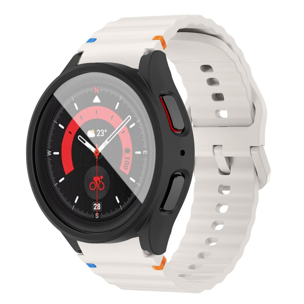 Soft Silicone Strap+PC Case for Samsung Galaxy Watch 7 6 5 4 40 44mm PC Screen Protector Cover Sport Band for Samsung  Watch 7