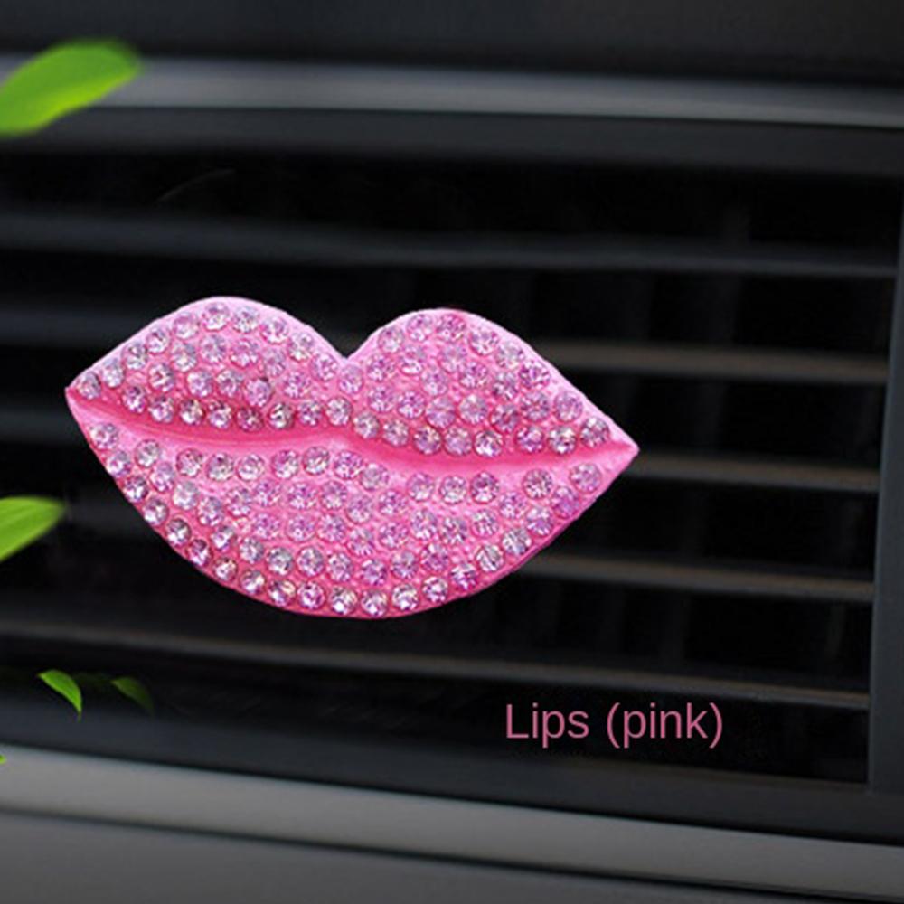 2PCS Brace Fashionable Universal Simple Installation Rhinestone Inlay Car Interior Car Perfume Clip Gentle Creative