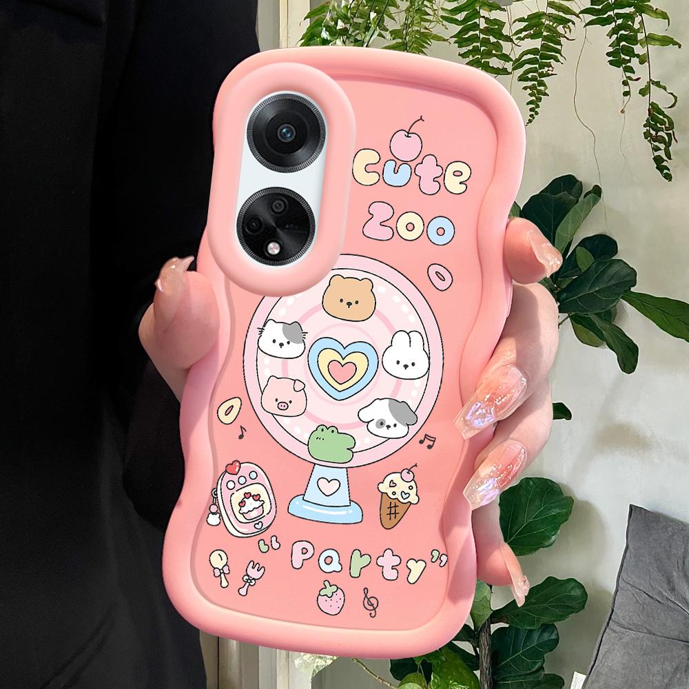 

Окрашенный узор Big Wave Edge Мягкий силиконовый материал Macaron чехол для телефона противоударный защитный резиновый чехол для OPPO Reno Realme Realme V50 5G розовый