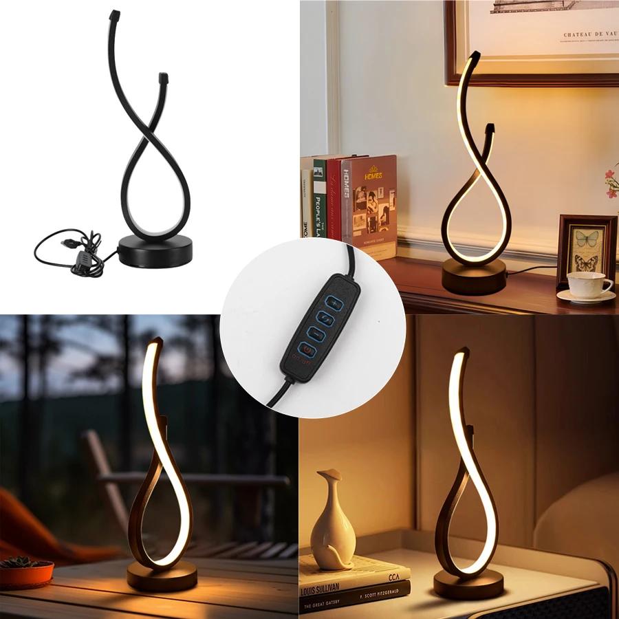 LED Night Light 3 Colors Dimmable Modern Creative Table Lamp For Bedroom Living Room Reading Office Bedside Decor Lighting