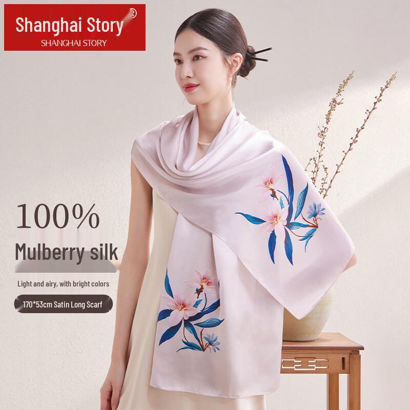 Shanghai Story 100% Mulberry Silk Printed Scarf