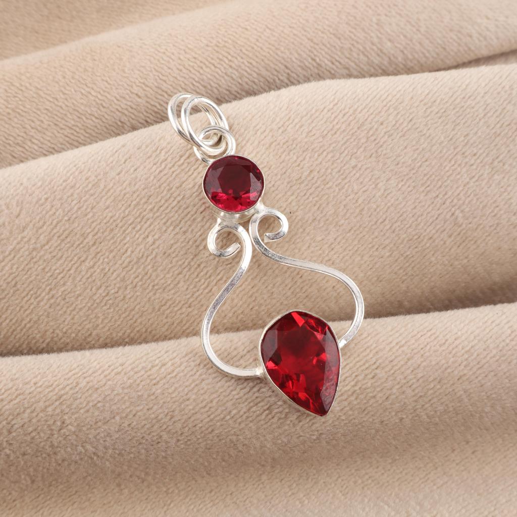 Pink Rubellite Gemstone 925 Solid Silver Handcrafted Jewelry Women Pendant 1.60" For Birthday Gift PP-13-11