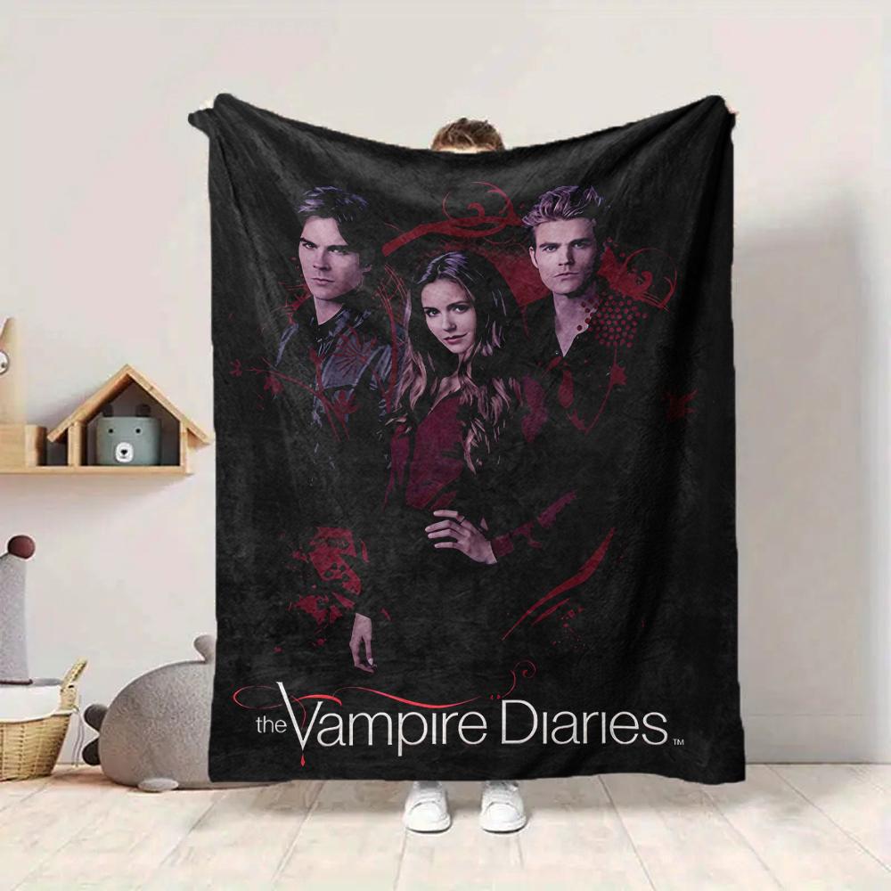 1Pc Vampire Diaries Romance Blanket Soft And Comfortable Casual Warm Camping Travel Christmas Halloween Xmas Gift M924633