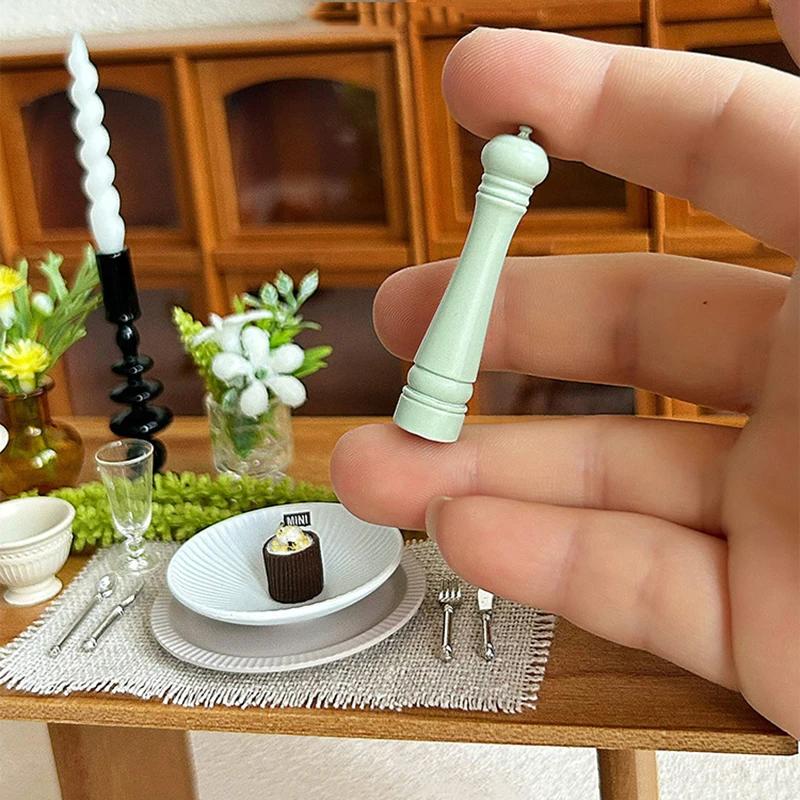 3Pcs Doll House Furniture Gift Dollhouse Alloy Cooking Pepper Grinding Bottle Miniature Mini Scene Model Doll Accessories