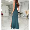 Dress V Neck Slim Fit High Slit Dress Vest