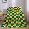 Grün-Gold-Karo Flanelldecke Warm Weich Halloween Weihnachten Sofa Warm Gemütlich Dekoratives Dekor Geschenk für Alle Jahreszeiten