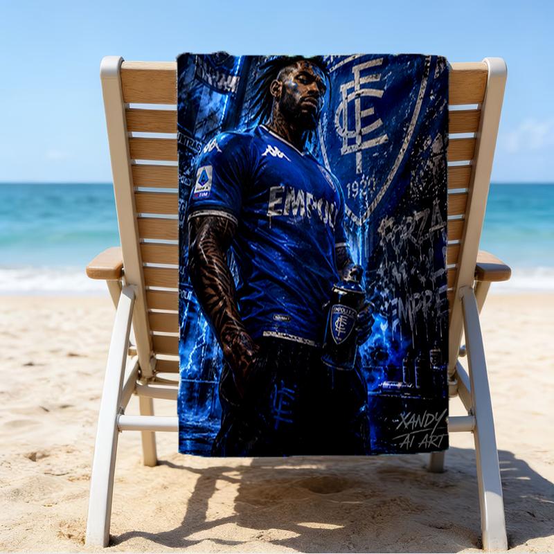 Football Empoli Crest Beach Towel - Soft, Absorbent Microfiber, Lightweight, Ideal for The Beach, Parties, Travel, Camping fan gifts