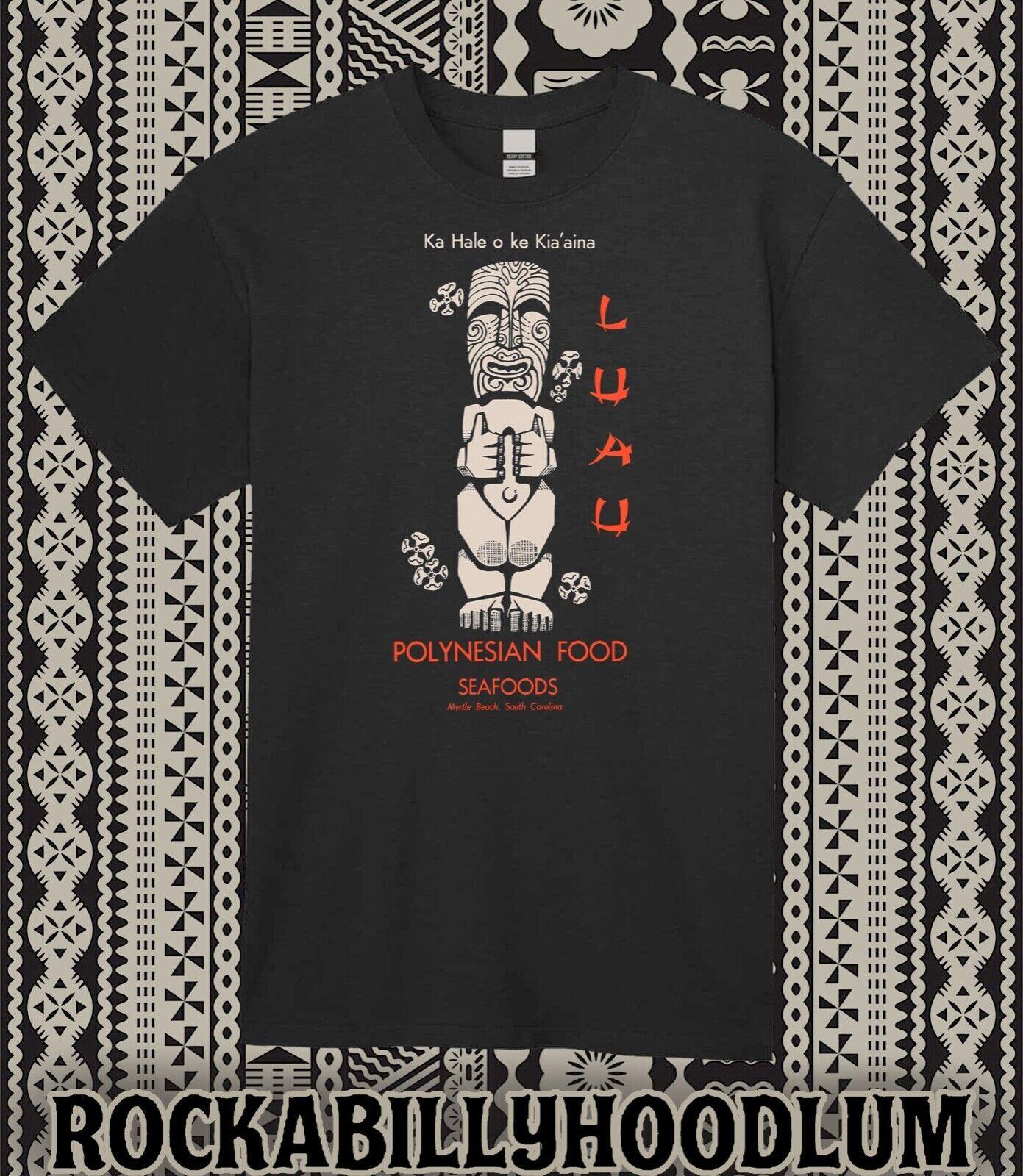 Retro Tiki Art Tee T Shirt Polynesian Luau Myrtle Beach SC Bar Mug Restaurant M