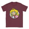 Men Super Marios Bros Princess Peach T Shirts 100% Cotton Clothes Funny Short Sleeve Crewneck Tees Adult T-Shirts