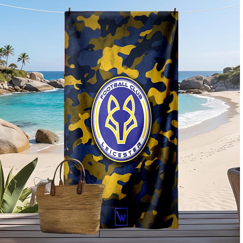 Leicester City Fußball Druck Strandtuch, Großes Weiches Schnelltrocknendes Handtuch für Strand Camping Schwimmen