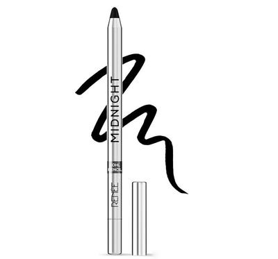 RENEE Midnight Kohl Pencil, wisch- und wasserfester Kajal, Vitamin E, Olivenöl und Rizinusöl – mattes Finish, 24 Stunden Halt, 1,5 g