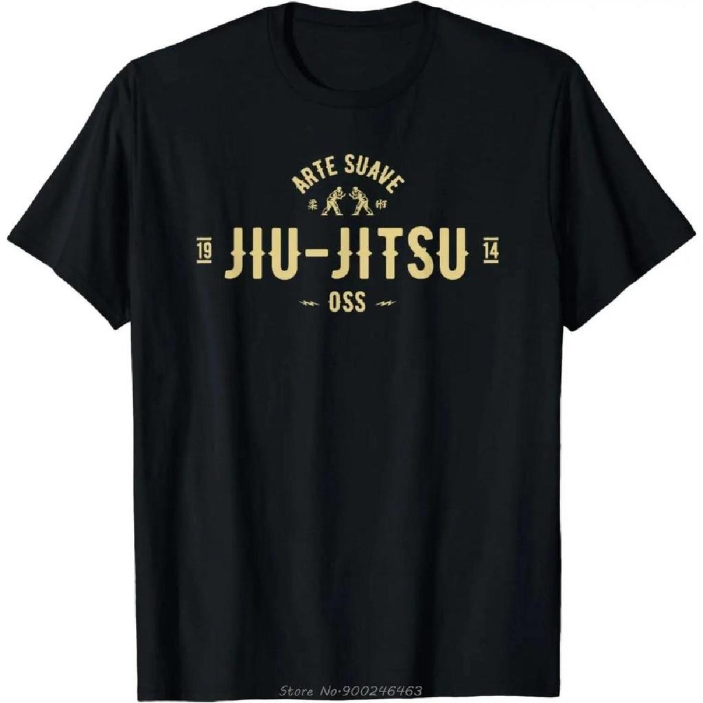 Brazilian Jiu Jitsu Letter Print Shirt for Men and Women Pure Cotton Short-sleeved Quick Drying Breathable Comfortable T-shirt