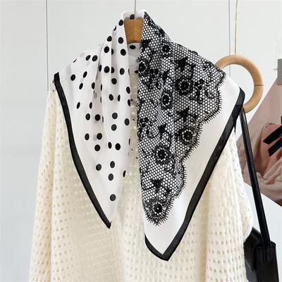 65*65cm 100% Maulbeerseide Damen Frühling Sommer Quadratischer Schal Eleganter Chiffon Wickelschal Vielseitiges Accessoire
