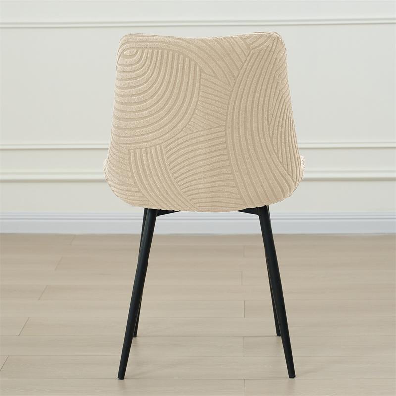1/4pcs Solid Color Chair Covers Jacquard Curved Dining Chair Slipcovers Home Elastic Chair Seat Protector for Wedding Banquet