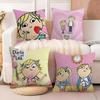 Charlie and Lola Anime Cushion Cover Soft Plush Fabric Double-Sided Printed Sofa Cushion Cover for All Seasons Home Decor Gift