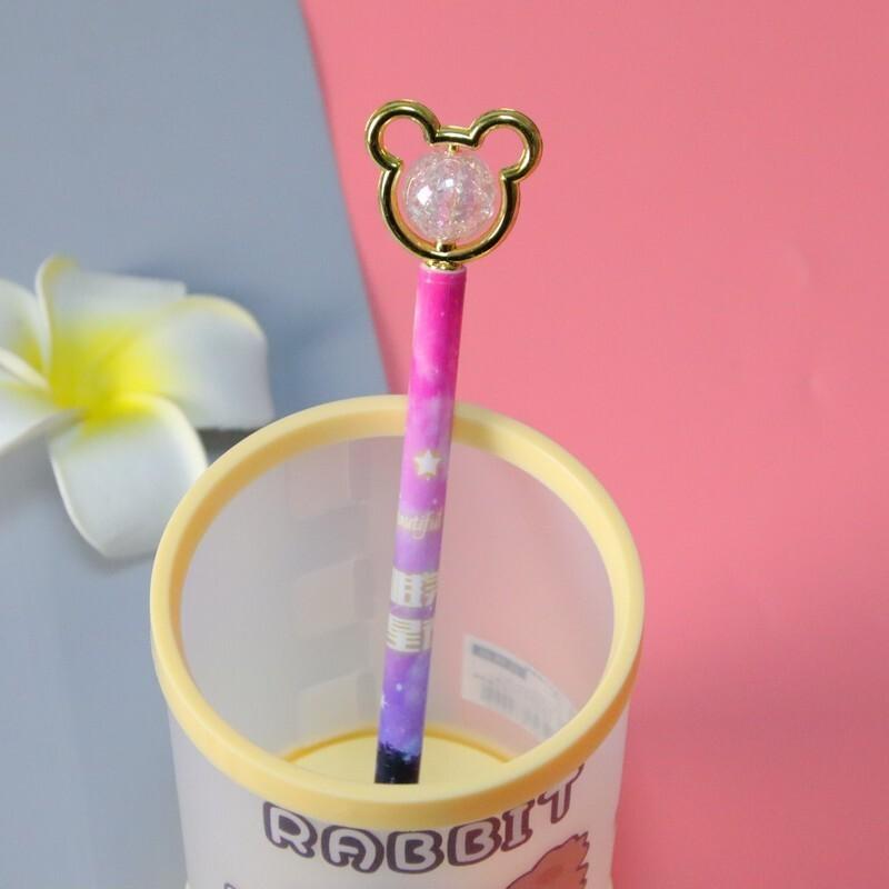1 Piece Cute Cartoon Crystal Gel Ink Pens Kawaii Stationery Material Office School Supplies Gifts Gel Pen