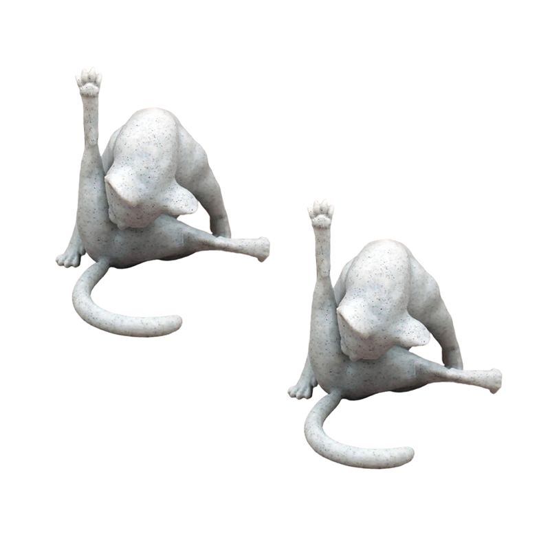 

AEE4-2PCS Funny Cat Figurine No Shame Cat Sculpture Resin Animals Statue Home Decor Unique Craft Decorative Ornaments
