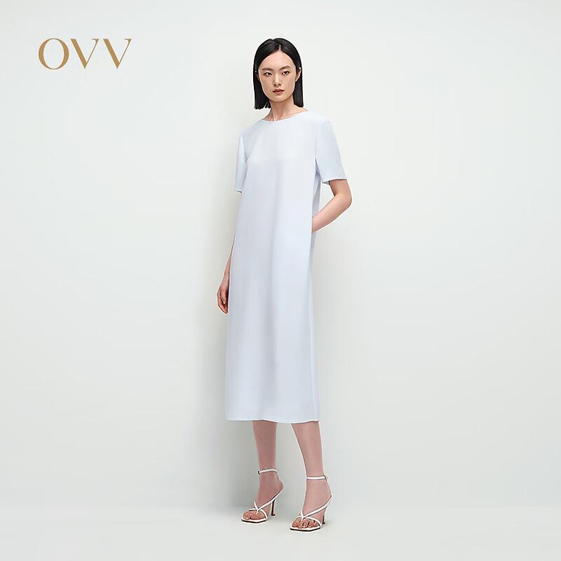 OVV Women s Acetate Blend Short Sleeve Straight Dress L