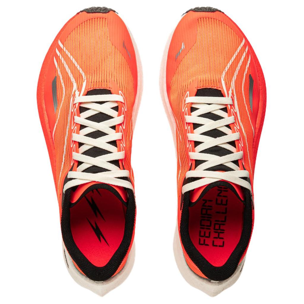 New LINING Feidian 4 Challenger Running Shoes Women's Low Top Neon Fruit Red/Fluorescent Bright Orange ARMU006-19