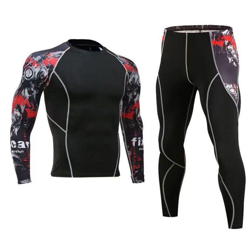 Men's Sports And Fitness Clothing Tight Pants Men's Long-sleeved High Elastic Training Clothes