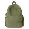 Schoolbag Premium Corduroy Backpack Female Korean Version Casual Solid Color Strip Velvet Backpack Simple Design Commuter Schoolbag