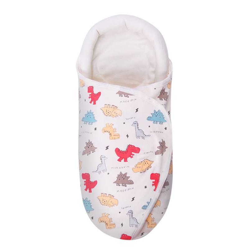 Babyschlafsack aus reiner Baumwolle mit Kopf- und Nackenschutz für Neugeborene, Dinosaurier-Print