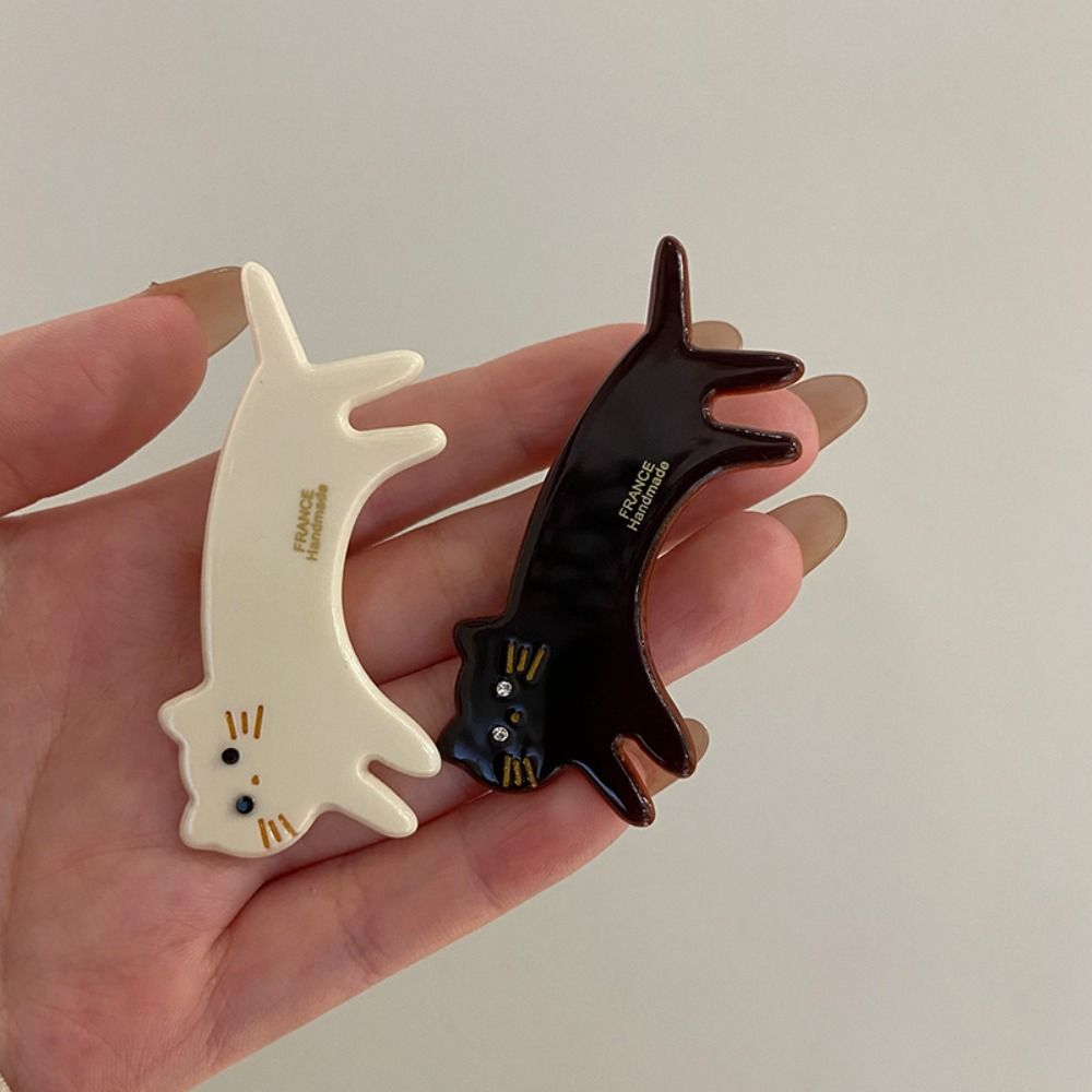 Small Cat Shaped Hair Clip Acetic Acid Cute Side Clip Cute Animals Hairpin  Streetwear