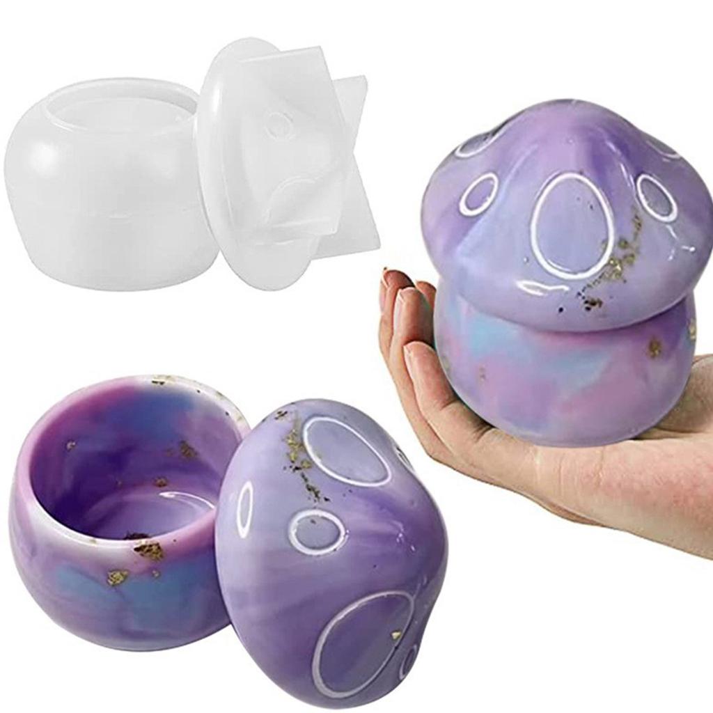 3Pcs Jar Resin Molds Silicone,Pudding Jar Resin Molds with Lid,Bathtub Storage Box Mold for Trinkets,Rings Organizer