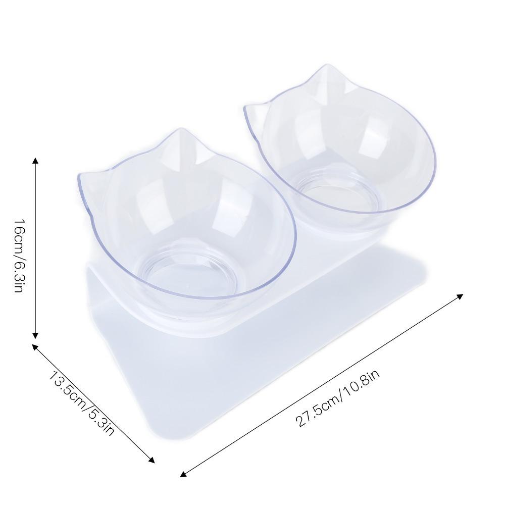 Cat ear shape Cat Feeding Bowl Transparent body Neck Protector Bowl Puppy kitten use